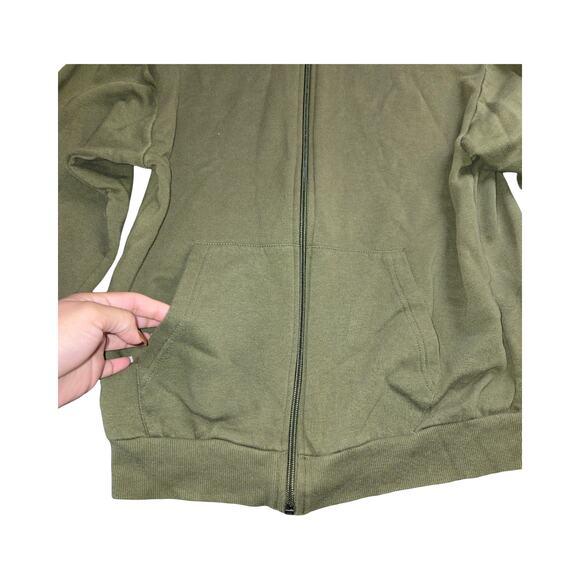 H&M Green Boy's Full Zip Hoodie Sweater Size: 12/14 - Picture 2 of 3